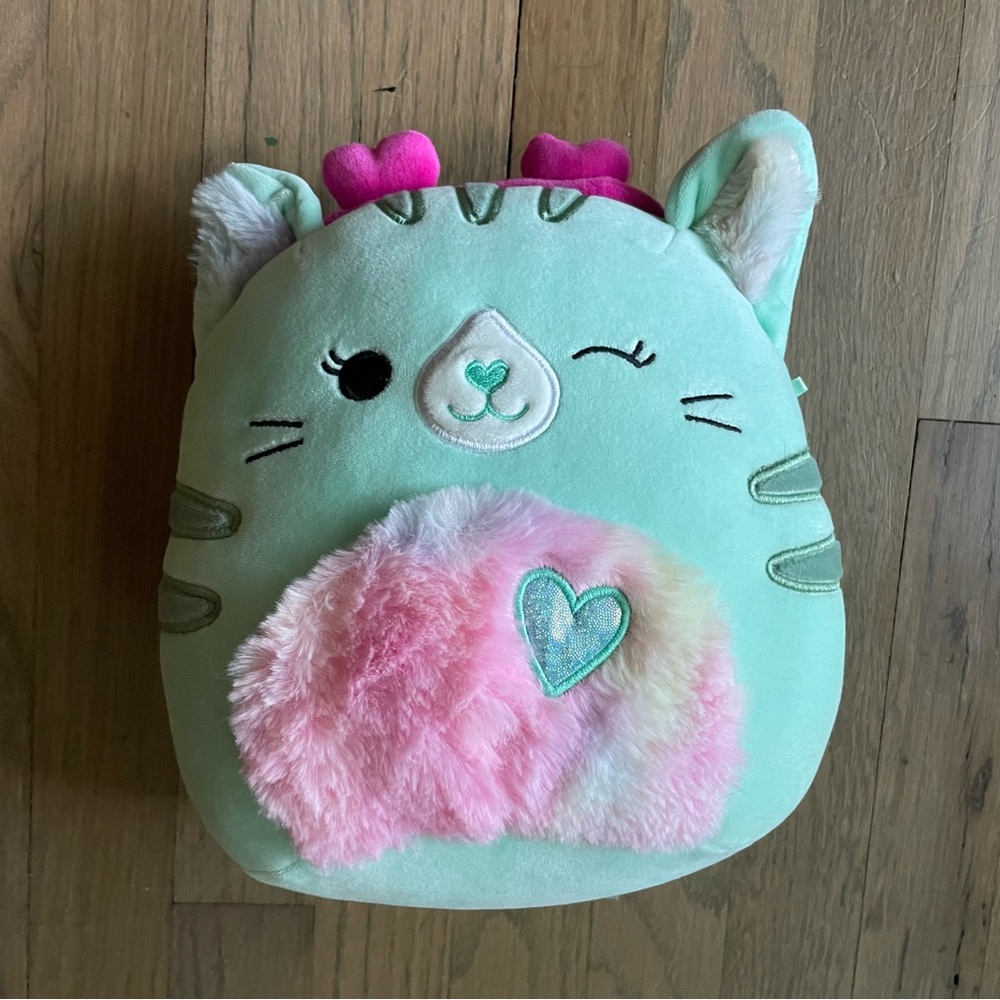 Squishmallows Corinna the Teal Cat Valentines Edition 8” Plush